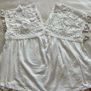 SHEIN White Floral Lace Blouse